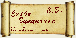 Cviko Dumanović vizit kartica